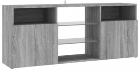 szürke sonoma színű LED-es TV-szekrény 120 x 30 x 50 cm