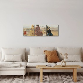 Kép - Eugène Boudin, On the Beach, Trouville, reprodukciók (órával) (90x30 cm)