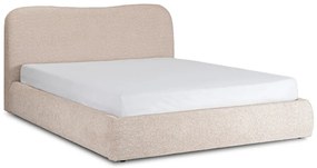 Kárpitozott Franciaágy Bézs Színben Ágynemütartóval. 160x200 BRISTOL