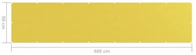 sárga HDPE erkélyparaván 90 x 400 cm
