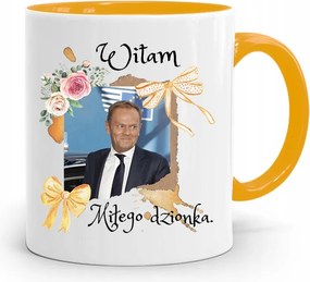 Donald Tusk Sárga Bögre Platform Ajándék fényképes nyomtatással