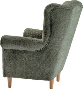 Füles fotel, zöld szövet Coral, CHARLOT