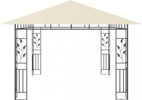 krémszínű pavilon szúnyoghálóval 4 x 3 x 2,73 m 180 g/m²