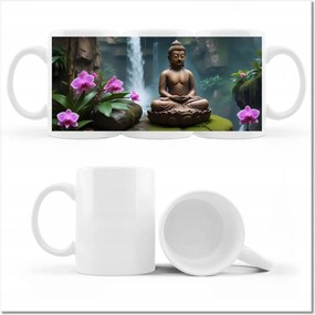 Meditáló Buddha mintás bögre