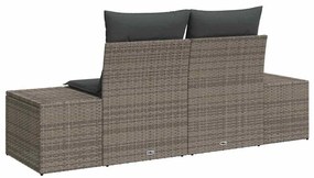 Kerti kanapé Szürke 123 x 62 x 69cm polirattan