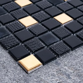Mozaik dekorcsempe  322155 Black Gold