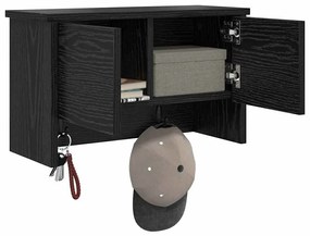Fali Kabáthorog polcokkal Musta tammi 50 x 20 x 30 cm Faanyag