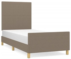 tópszínű szövet ágykeret matrac nélkül 90x200 cm