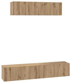 TV Szekrény Szett 4 pcs kézműves tölgy Közepes 80 x 30 x 30 cm