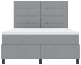 Rugós ágy matraccal és LED világítással szürkében, 140 x 200 cm textil