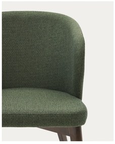 Sötétzöld kárpitozott étkezőfotel Darice – Kave Home