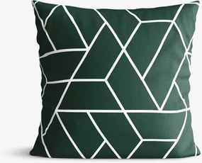 Goldea pamut párnahuzat - mozaik mintás, sötétzöld alapon 50 x 70 cm