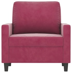 bordó bársony kanapéfotel 60 cm