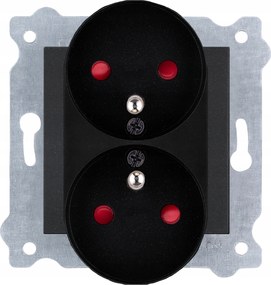 Exen Dupla földelt aljzat E-típusú fekete metál 248/14E