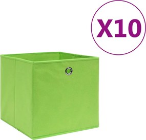 vidaXL 10 db zöld nem szőtt szövet tárolódoboz 28 x 28 x 28 cm