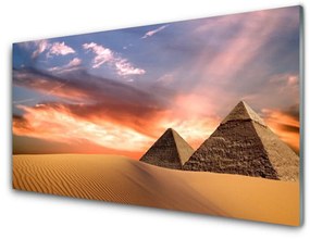 Üvegkép Desert piramisok A Wall 100x50 cm 4 fogas