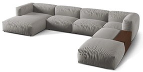 Világosszürke moduláris sarokkanapé (jobb oldali-U alakú) Martina – Micadoni Home