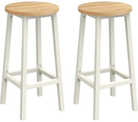 Bárszék szett, 2 db-os, konyhai bárszék,bézs és fehér tölgy színben