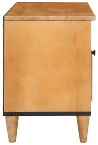 TV szekrény fiókkal Világosbarna 80 x 33 x 46 cm tömör mangófa