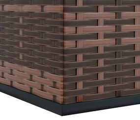 barna polyrattan kerti párnatartó doboz 100 x 49 x 103,5 cm