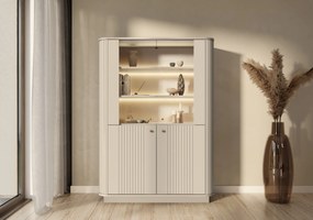 Vesper négyajtós vitrin 103 cm - kasmír / arany fogantyúk