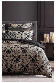 Barna kétszemélyes hosszabbított négyrészes renforcé pamut ágyneműhuzat lepedővel 200x220 cm Damask – Mila Home