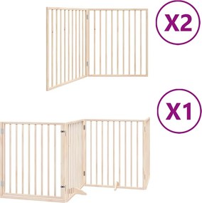 vidaXL nyárfa 8 paneles összecsukható kutyakapu ajtóval 640 cm