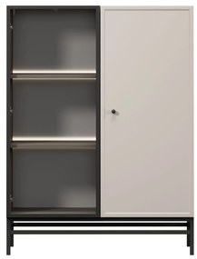 Lorini vitrin 100 cm - kasmír / fekete fogantyú / fém lábak