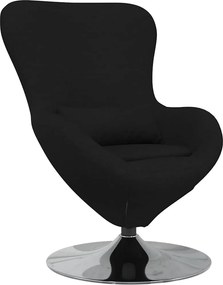 vidaXL Tojásfotel Fekete 63 x 73 x 90 cm szövet