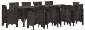 vidaXL Kert étkező szett 11 pcs Barna Polipropilén