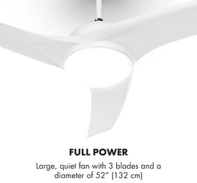 Figo, fehér, mennyezeti ventilátor, 52", 55 W, mennyezeti lámpa, 2 x 42 W, távirányító