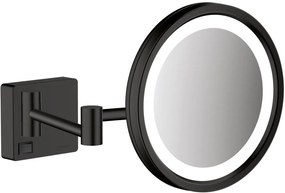 Hansgrohe AddStoris kozmetikai tükör 21.7x21.7 cm kerek világítással fekete 41790670