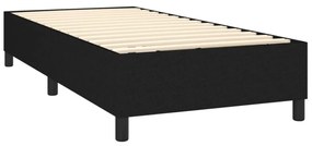 fekete szövet rugós és LED-es ágy matraccal 90x200 cm