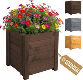 Fa Kerti Virágtartó 39x39x40cm Agrotextil Kerti Terasz Sötétbarna