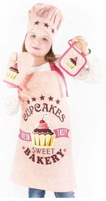 Pamut gyerek konyhai szett 4 db-os Cupcakes - Tiseco Home Studio