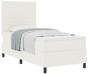 Box Spring Ágy Matrac Krém Egyszemélyes Kordbársony