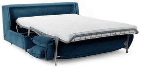 Kék kordbársony kinyitható kanapé 184 cm Isadora – Bobochic Paris