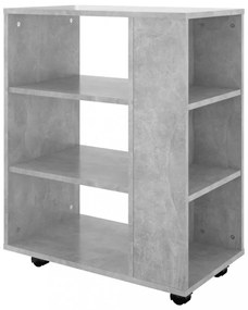 betonszürke szerelt fa kerekes szekrény 60 x 35 x 75 cm