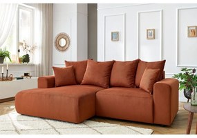 Narancssárga bársony sarokkanapé Enjoy – Bobochic Paris