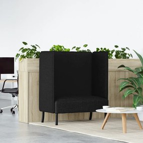 Magas Hátú Kanapé Fekete 109x56x121 cm Szövet