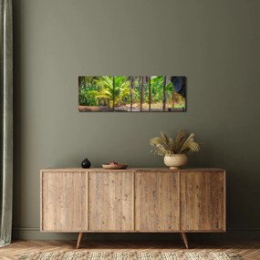 Kép - Fából készült hajó a csatornán, Thaiföld (órával) (90x30 cm)