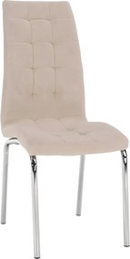Étkezőszék, bézs Dulux Velvet szövet/króm, GERDA NEW