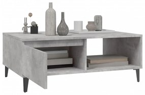 betonszürke szerelt fa dohányzóasztal 90 x 60 x 35 cm