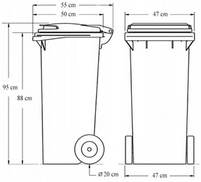 Hulladéktároló 120L SÁRGA