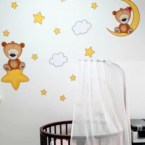 INSPIO Gyerekszoba falmatrica - Maci csillagokkal
