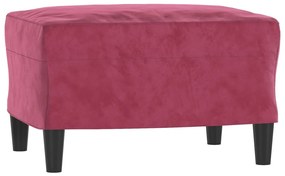 bordó bársony kanapéfotel lábtartóval 60 cm