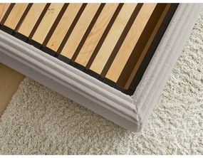 Bézs kárpitozott ágyneműtartós franciaágy ágyráccsal 180x200 cm Jade – Bobochic Paris