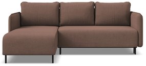 Rózsaszín kinyitható-tárolóhelyes sarokkanapé (bal oldali) Luana – Makamii