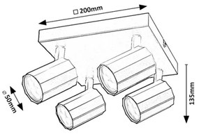 Rabalux 73026 - Spotlámpa ROGELIO 4xGU10/5W/230V