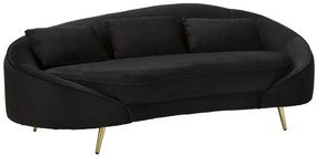Kanapé 3 személyes oslo párnákkal fekete 185x84x68cm